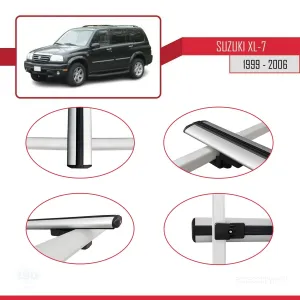 Suzuki XL-7 1999-2006 Arası ile uyumlu Basic Model Ara Atkı Tavan Barı GRİ 3 ADET - Görsel 4