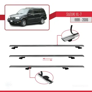 Suzuki XL-7 1999-2006 Arası ile uyumlu Basic Model Ara Atkı Tavan Barı GRİ 3 ADET - Görsel 5