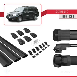 Suzuki XL-7 1999-2006 Arası ile uyumlu ACE-1 Ara Atkı Tavan Barı SİYAH 3 ADET BAR thumb 5