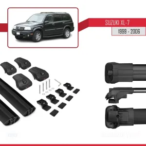 Suzuki XL-7 1999-2006 Arası ile uyumlu ACE-1 Ara Atkı Tavan Barı SİYAH - Görsel 5