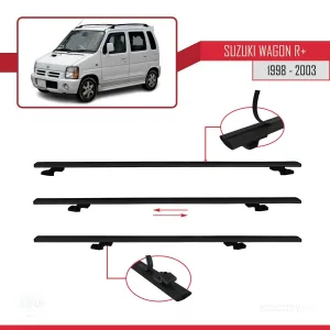 Suzuki Wagon R+ 1998-2003 Arası ile uyumlu Basic Model Ara Atkı Tavan Barı SİYAH 3 ADET - Görsel 5