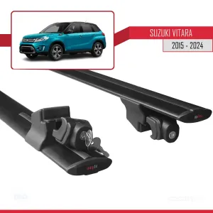 Suzuki Vitara 2015 ve Sonrası ile uyumlu HOOK Model Anahtar Kilitli Ara Atkı Tavan Barı SİYAH - Görsel 5