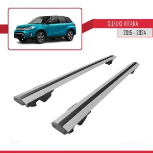 Suzuki Vitara 2015 ve Sonrası ile uyumlu HOOK Model Anahtar Kilitli Ara Atkı Tavan Barı GRİ thumb 4