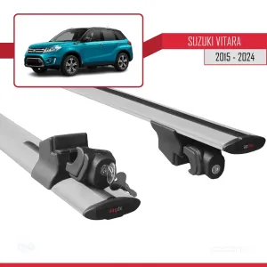 Suzuki Vitara 2015 ve Sonrası ile uyumlu HOOK Model Anahtar Kilitli Ara Atkı Tavan Barı GRİ thumb 5