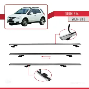 Suzuki SX4 2006-2013 Arası ile uyumlu Basic Model Ara Atkı Tavan Barı GRİ 3 ADET thumb 5