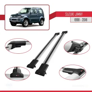 Suzuki Jimny 1998-2018 Arası ile uyumlu FLY Model Ara Atkı Tavan Barı GRİ - Görsel 5