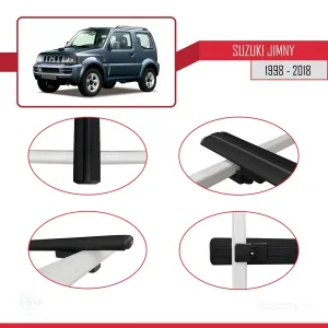 Suzuki Jimny 1998-2018 Arası ile uyumlu Basic Model Ara Atkı Tavan Barı SİYAH 3 ADET - Görsel 4
