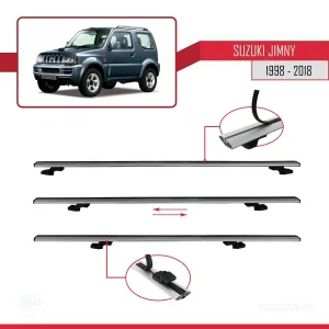 Suzuki Jimny 1998-2018 Arası ile uyumlu Basic Model Ara Atkı Tavan Barı GRİ 3 ADET thumb 5