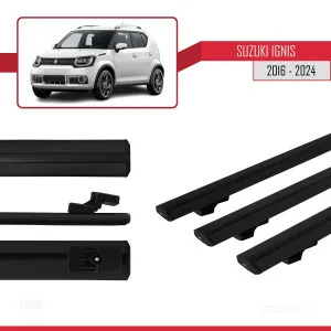 Suzuki Ignıs 2016 ve Sonrası ile uyumlu Basic Model Ara Atkı Tavan Barı SİYAH 3 ADET thumb 5