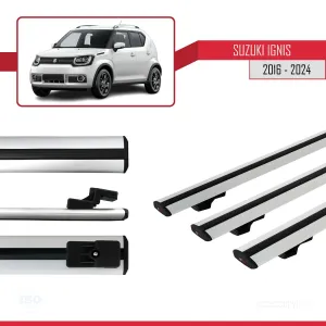 Suzuki Ignıs 2016 ve Sonrası ile uyumlu Basic Model Ara Atkı Tavan Barı GRİ 3 ADET thumb 5