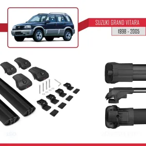 Suzuki Grand Vitara 1998-2005 Arası ile uyumlu ACE-1 Ara Atkı Tavan Barı SİYAH thumb 5