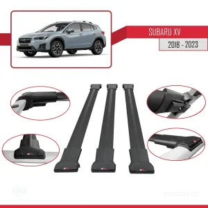 Subaru XV 2018-2021 Arası ile Uyumlu FLY Model Ara Atkı Tavan Barı SİYAH 3 ADET BAR - Görsel 5