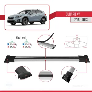 Subaru XV 2018-2021 Arası ile Uyumlu FLY Model Ara Atkı Tavan Barı GRİ thumb 4