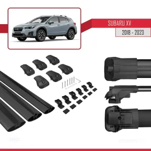 Subaru XV 2018-2021 Arası ile uyumlu ACE-1 Ara Atkı Tavan Barı SİYAH 3 ADET BAR thumb 5