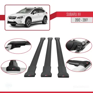 Subaru XV 2012-2017 Arası ile Uyumlu FLY Model Ara Atkı Tavan Barı SİYAH 3 ADET BAR thumb 5