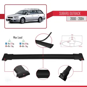 Subaru Outback 2000-2004 Arası ile uyumlu FLY Model Ara Atkı Tavan Barı SİYAH 3 ADET BAR thumb 4
