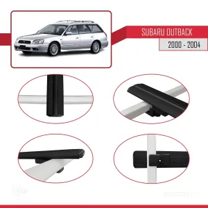 Subaru Outback 2000-2004 Arası ile uyumlu Basic Model Ara Atkı Tavan Barı SİYAH 3 ADET - Görsel 4