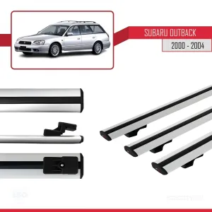 Subaru Outback 2000-2004 Arası ile uyumlu Basic Model Ara Atkı Tavan Barı GRİ 3 ADET thumb 3
