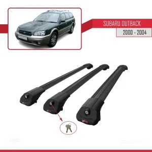 Subaru Outback 2000-2004 Arası ile uyumlu ACE-1 Ara Atkı Tavan Barı SİYAH 3 ADET BAR - Görsel 4