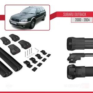 Subaru Outback 2000-2004 Arası ile uyumlu ACE-1 Ara Atkı Tavan Barı SİYAH thumb 5
