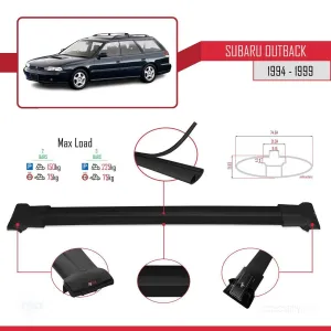 Subaru Outback 1994-1999 Arası ile uyumlu FLY Model Ara Atkı Tavan Barı SİYAH thumb 4