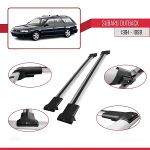 Subaru Outback 1994-1999 (BG) Arası ile uyumlu FLY Model Ara Atkı Tavan Barı GRİ - Görsel 5