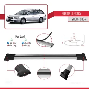 Subaru Legacy 2000-2004 Arası ile uyumlu FLY Model Ara Atkı Tavan Barı GRİ thumb 4