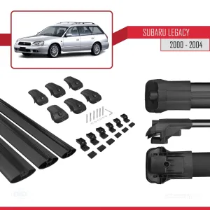 Subaru Legacy 2000-2004 Arası ile uyumlu ACE-1 Ara Atkı Tavan Barı SİYAH 3 ADET BAR - Görsel 5