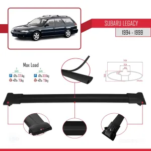 Subaru Legacy 1994-1999 Arası ile uyumlu FLY Model Ara Atkı Tavan Barı SİYAH 3 ADET BAR - Görsel 4