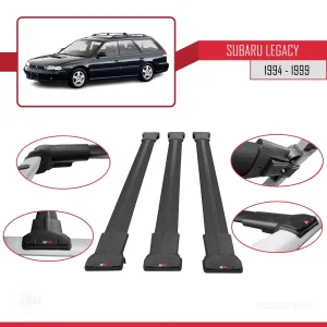 Subaru Legacy 1994-1999 Arası ile uyumlu FLY Model Ara Atkı Tavan Barı SİYAH 3 ADET BAR - Görsel 5