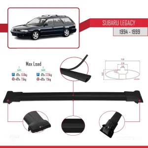 Subaru Legacy 1994-1999 Arası ile uyumlu FLY Model Ara Atkı Tavan Barı SİYAH - Görsel 4