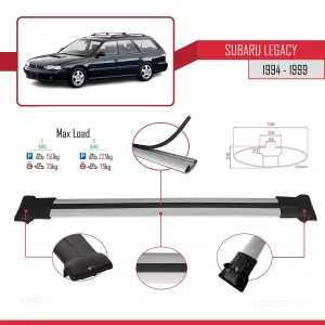 Subaru Legacy 1994-1999 Arası ile uyumlu FLY Model Ara Atkı Tavan Barı GRİ thumb 4