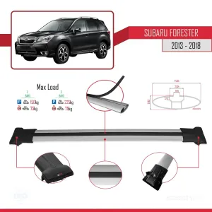 Subaru Forester 2013-2018 Arası ile uyumlu FLY Model Ara Atkı Tavan Barı GRİ thumb 4