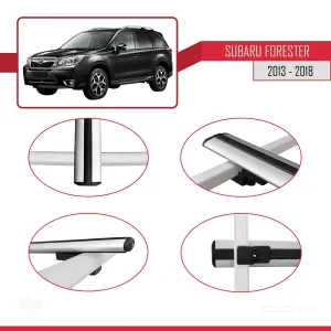 Subaru Forester 2013-2018 Arası ile uyumlu Basic Model Ara Atkı Tavan Barı GRİ 3 ADET thumb 4