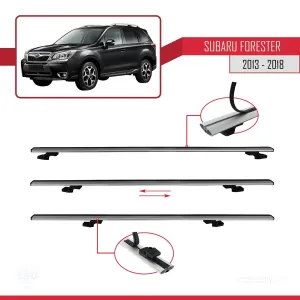 Subaru Forester 2013-2018 Arası ile uyumlu Basic Model Ara Atkı Tavan Barı GRİ 3 ADET thumb 5