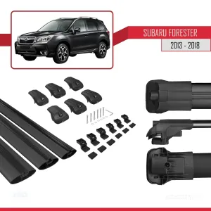 Subaru Forester 2013-2018 Arası ile uyumlu ACE-1 Ara Atkı Tavan Barı SİYAH 3 ADET BAR - Görsel 5