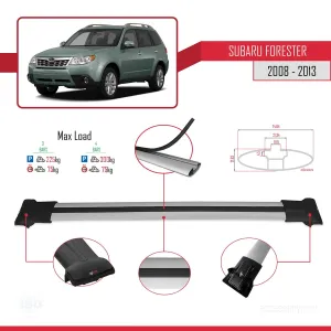 Subaru Forester 2008-2013 Arası ile Uyumlu FLY Model Ara Atkı Tavan Barı GRİ 3 ADET BAR thumb 4