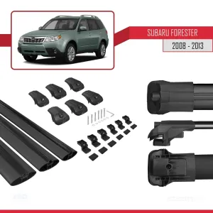 Subaru Forester 2008-2013 Arası ile uyumlu ACE-1 Ara Atkı Tavan Barı SİYAH 3 ADET BAR - Görsel 5
