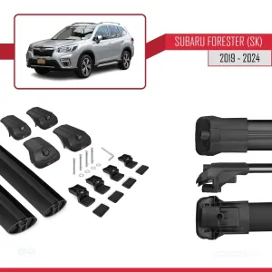 Subaru Forester (SK) 2019 ve Sonrası ile uyumlu ACE-1 Ara Atkı Tavan Barı SİYAH - Görsel 5
