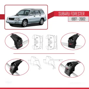 Subaru Forester (SF) 1997-2002 Arası ile uyumlu ACE-2 Ara Atkı Tavan Barı GRİ - Görsel 4