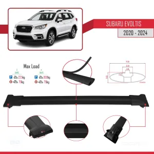 Subaru Evoltis 2020 ve Sonrası ile Uyumlu FLY Model Ara Atkı Tavan Barı SİYAH 3 ADET BAR thumb 4
