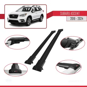 Subaru Ascent 2019 ve Sonrası ile Uyumlu FLY Model Ara Atkı Tavan Barı SİYAH thumb 5