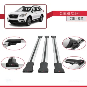 Subaru Ascent 2019 ve Sonrası ile Uyumlu FLY Model Ara Atkı Tavan Barı GRİ 3 ADET BAR - Görsel 5