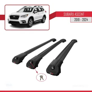 Subaru Ascent 2019 ve Sonrası ile uyumlu ACE-1 Ara Atkı Tavan Barı SİYAH 3 ADET BAR thumb 4