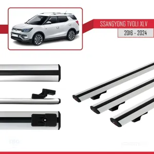 Ssangyong Tivoli XLV 2016 ve Sonrası ile uyumlu Basic Model Ara Atkı Tavan Barı GRİ 3 ADET - Görsel 5