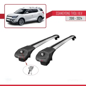 Ssangyong Tivoli XLV 2016 ve Sonrası ile uyumlu ACE-1 Ara Atkı Tavan Barı GRİ thumb 4