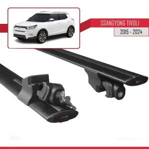 Ssangyong Tivoli 2015 ve Sonrası ile uyumlu HOOK Model Anahtar Kilitli Ara Atkı Tavan Barı SİYAH thumb 5