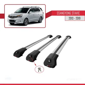 Ssangyong Stavic 2013-2019 Arası ile uyumlu ACE-1 Ara Atkı Tavan Barı GRİ 3 ADET BAR thumb 4