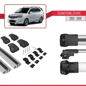 Ssangyong Stavic 2013-2019 Arası ile uyumlu ACE-1 Ara Atkı Tavan Barı GRİ - Görsel 5
