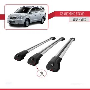 Ssangyong Stavic 2004-2012 Arası ile uyumlu ACE-1 Ara Atkı Tavan Barı GRİ 3 ADET BAR thumb 4